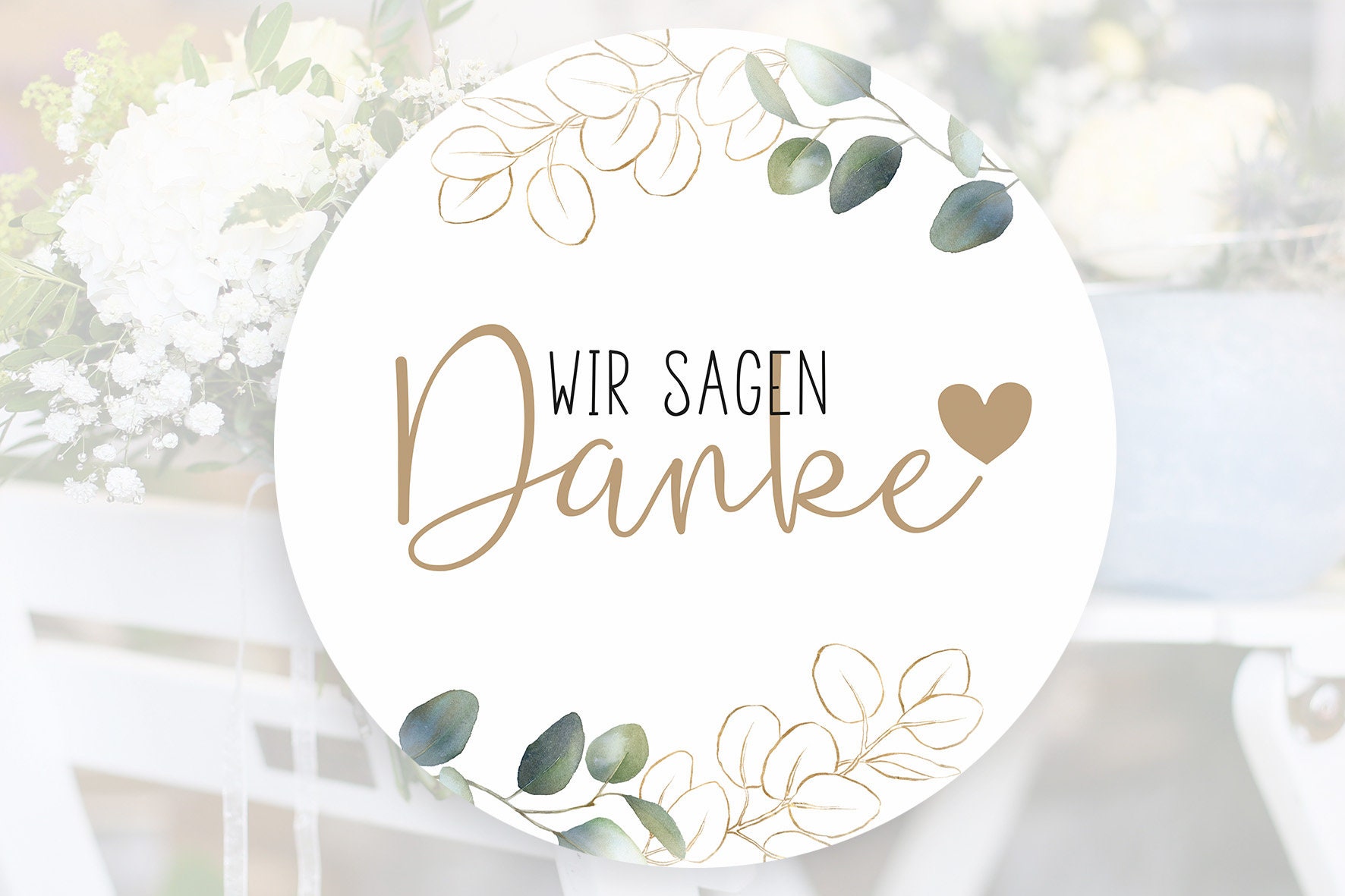 24 Wir sagen Danke Wedding Sticker, Gastgeschenk, Hochzeit, Taufe