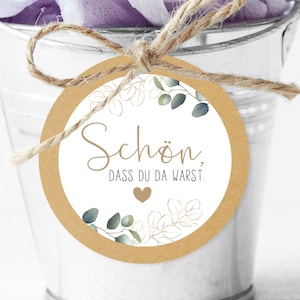 24 adesivi per matrimonio, è bello che tu fossi lì, 4 cm, regalo per gli ospiti, matrimonio, battesimo, compleanno, festa, nascita, etichette, eucalipto, oro