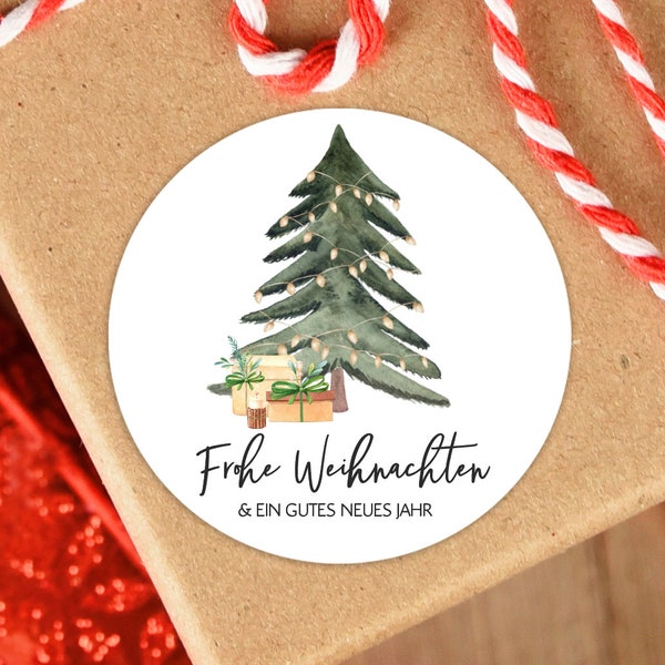 ab 10 Frohe Weihnachten Weihnachtsbaum Sticker 4cm Etiketten Aufkleber Gastgeschenk Giveaway Geschenke Dankeskarte Firmenpräsente Winter