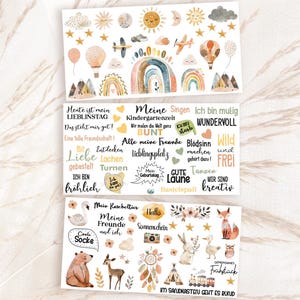 92 Aufkleber Kinder Fotoalbum Kita Kindergarten Affirmation Sprüche Tiere Sticker Geburtstag Motivation Tagesmutter Planer Regenbogen boho
