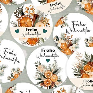 vanaf 10 Vrolijk Kerstfeest Oranje Boeketstickers 4 cm Etiketten Stickers Gastcadeau Weggeefcadeaus Bedankkaart Bedrijf Cadeaus Winter
