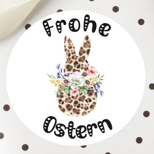 ab 10 Stück Frohe Ostern Sticker 4cm Ostergeschenk Hase Gastgeschenk Aufkleber Klebeetiketten Etiketten für Geschenkanhänger Osterhase Leo
