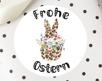 ab 10 Stück Frohe Ostern Sticker 4cm Ostergeschenk Hase Gastgeschenk Aufkleber Klebeetiketten Etiketten für Geschenkanhänger Osterhase Leo