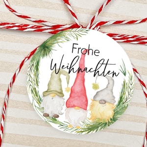 ab 10 Frohe Weihnachten Wichtel Sticker 4cm Etiketten Aufkleber Gastgeschenk Giveaway Geschenke Dankeskarte Firmenpräsente Winter Geschenk