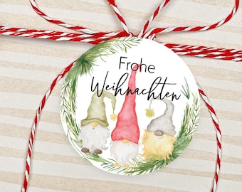 à partir de 10 autocollants gnome joyeux Noël 4 cm étiquettes autocollants cadeau d'invité cadeaux cadeaux carte de remerciement entreprise présente cadeau d'hiver