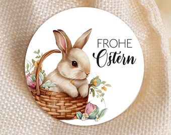 ab 10 Stück Frohe Ostern Sticker 4cm Ostergeschenk Hasen Gastgeschenk Aufkleber Klebeetiketten Etiketten für Geschenkanhänger Anhänger Ei