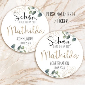 24 personalized stickers Communion Confirmation - Nice that you are here, guest gift stickers, labels, 4 cm, for gift tags