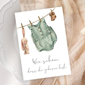 Carte Lapin DIN A6, Comme c'est merveilleux que tu sois né Carte de félicitations Naissance Carte postale Fête de bébé Bébé Enfant Carte de voeux Aquarelle Opt. Carte postale