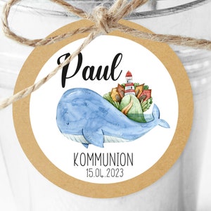 ab 12 Sticker 4cm personalisiert Name Datum Kommunion Konfirmation Taufe Gastgeschenk Aufkleber Etiketten für Geschenkanhänger individuell
