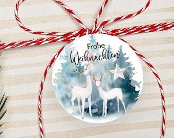 Frohe Weihnachten Aufkleber Sticker Etiketten Gastgeschenk Party Geschenkverpackung Geschenke 4cm Dankeskarte Firmenpräsente Winter Stern