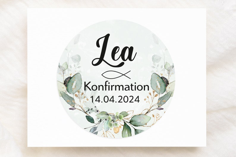 ab 12 personalisierte Sticker Kommunion Konfirmation Taufe Gastgeschenk Aufkleber Etiketten 4cm für Geschenkanhänger Anhänger Hochzeit Bild 8