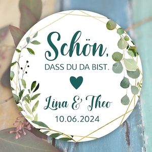45 adesivos personalizados para casamento - É bom que você esteja aqui, presente para convidados, etiquetas adesivas, adesivos, rótulos, 4 cm, para etiquetas de presentes