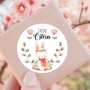 ab 10 Stück Frohe Ostern Sticker 4cm Ostergeschenk Hasen Gastgeschenk Aufkleber Klebeetiketten Etiketten für Geschenkanhänger Anhänger Ei