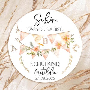24 adesivi personalizzati Bello che tu sia qui bambino della scuola boho nome data adesivo 4 cm regalo ospite ingresso scuola iscrizione omaggio