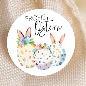 ab 10 Stück Frohe Ostern Sticker 4cm Ostergeschenk Ei Hasen Gastgeschenk Aufkleber Klebeetiketten Etiketten für Geschenkanhänger Anhänger