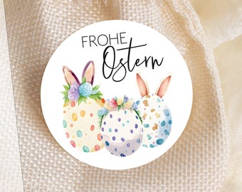 ab 10 Stück Frohe Ostern Sticker 4cm Ostergeschenk Ei Hasen Gastgeschenk Aufkleber Klebeetiketten Etiketten für Geschenkanhänger Anhänger