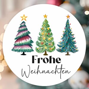 ab 10 Frohe Weihnachten Weihnachtsbaum Sticker 4cm Etiketten Aufkleber Gastgeschenk Giveaway Geschenke Dankeskarte Firmenpräsente Stern