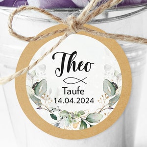 ab 12 personalisierte Sticker Kommunion Konfirmation Taufe Gastgeschenk Aufkleber Etiketten 4cm für Geschenkanhänger Anhänger Hochzeit Bild 9