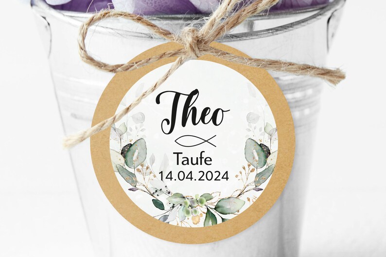 ab 12 personalisierte Sticker Kommunion Konfirmation Taufe Gastgeschenk Aufkleber Etiketten 4cm für Geschenkanhänger Anhänger Hochzeit Bild 9