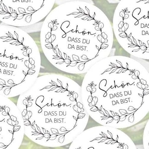 28 adesivi Bello che ci sei 20 mm 2 cm eucalipto adesivi minimalisti bomboniere matrimonio battesimo etichette adesive boho