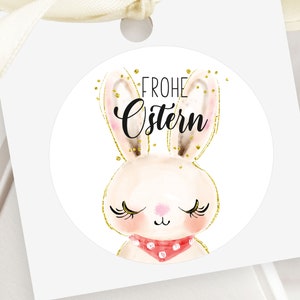 ab 10 Stück Frohe Ostern Sticker 4cm Ostergeschenk Hase Gastgeschenk Aufkleber Klebeetiketten Etiketten für Geschenkanhänger Osterhase rosa