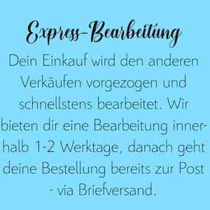 Express-Bearbeitung deiner Bestellunge innerh.1-2 Werktagen - Pauschale