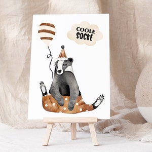 Cartão legal meia urso aniversário din a6 cartão de agradecimento cartão de parabéns cartão postal pontos balão cartão de aniversário convite de festa criança bebê
