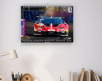 Kalender GRT Grasser Racing 2024, DIN A3 Motorsport Auto Racing Männergeschenk Weihnachten Wandkalender Garage Werkstatt Lamborghini
