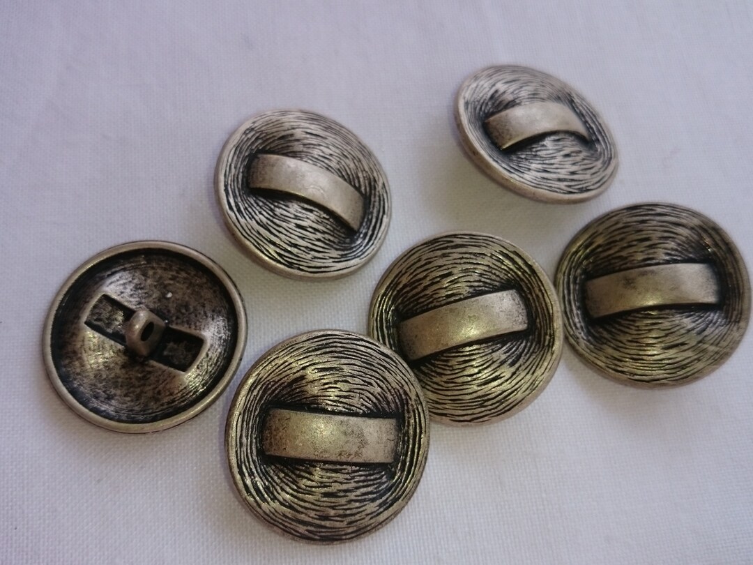 Silver Neck Button 5 Silver Buttons, 25mm Button, Silver Jacket Button, Silver Coat Button ...