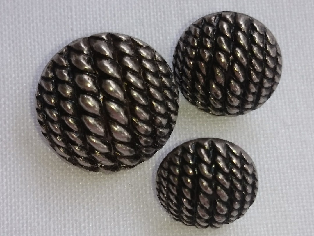 Silver Neck Button 5 Metal Buttons. Silver Button. Silver Button. Bronze Button. Vintage ...