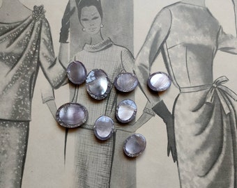 4 pearly buttons, glitter button, party button, jewel button, very peri button, silver button, lavender button, blue button, vintage button