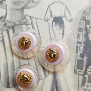 Sun button, blue gold button, red gold button, yellow gold button, pink gold button, woman button, red button, blue button, pink button image 4