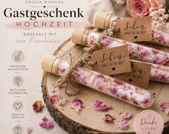 Gastgeschenk Hochzeit Badesalz | Schön dass du da bist | Hochzeitsgeschenk Gäste | kleine Aufmerksamkeit Hochzeit | Gastgeschenk Set