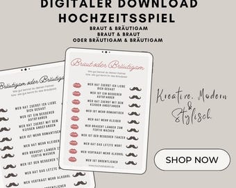 Wedding Game Bride or Groom PDF | Fun Wedding Guest Quiz | Printable Game | Wedding Guest Entertainment | Wedding Game