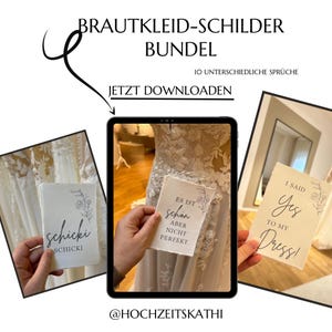Brautkleidschilder zum Ausdrucken | Hochzeit Shopping Karten | Sag JA Karten | Digitale PDF