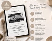 Hochzeitsplaner "Plan dein JA" PDF mit Budgetplaner | Digitale Hochzeitsplanung Vorlage | Wedding Planner Download auf Deutsch, Workbook