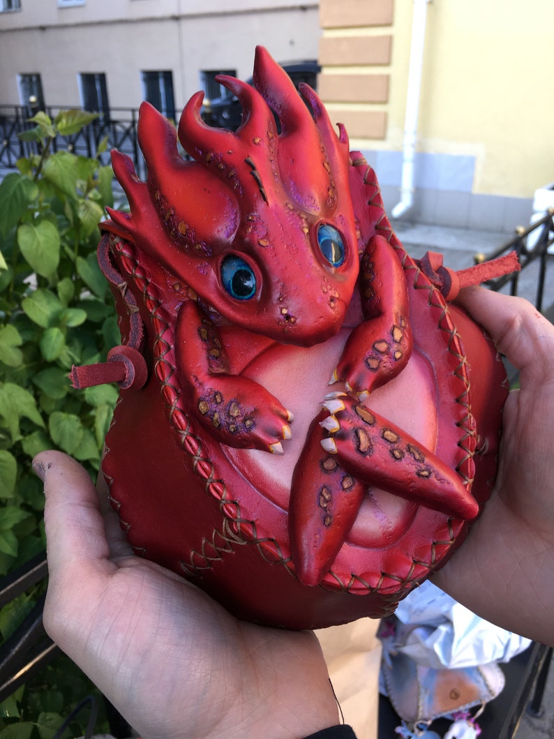 Fire star dragon purse.leather Dragon bag gift.Dragon Etsy