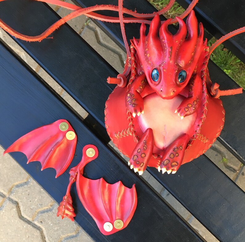 Fire star dragon purse.leather Dragon bag gift.Dragon Etsy