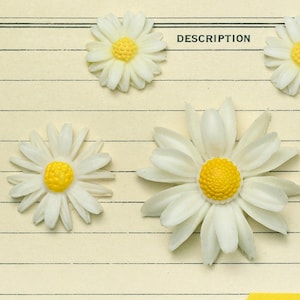 Vintage Larry Vrba Daisy Cabochons - New Old Stock - Japan