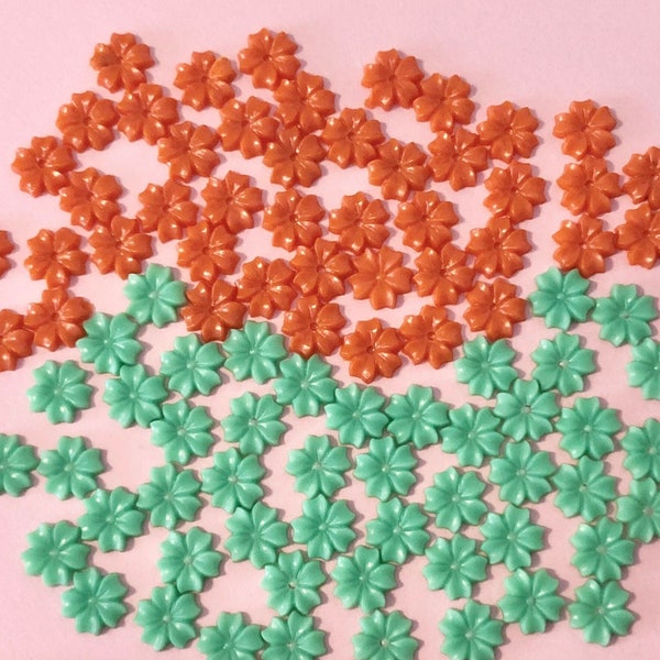 20 Vintage Miriam Haskell Flowers - Mint Green or Orange