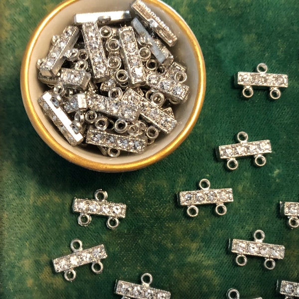 Vintage Art Deco Rhinestone 2-Strand Connectors