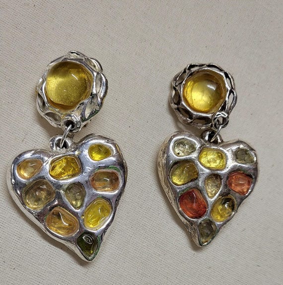 Boucles D’oreilles Clips Vintage Signées Jacky De G – Style Rétro, Occasion