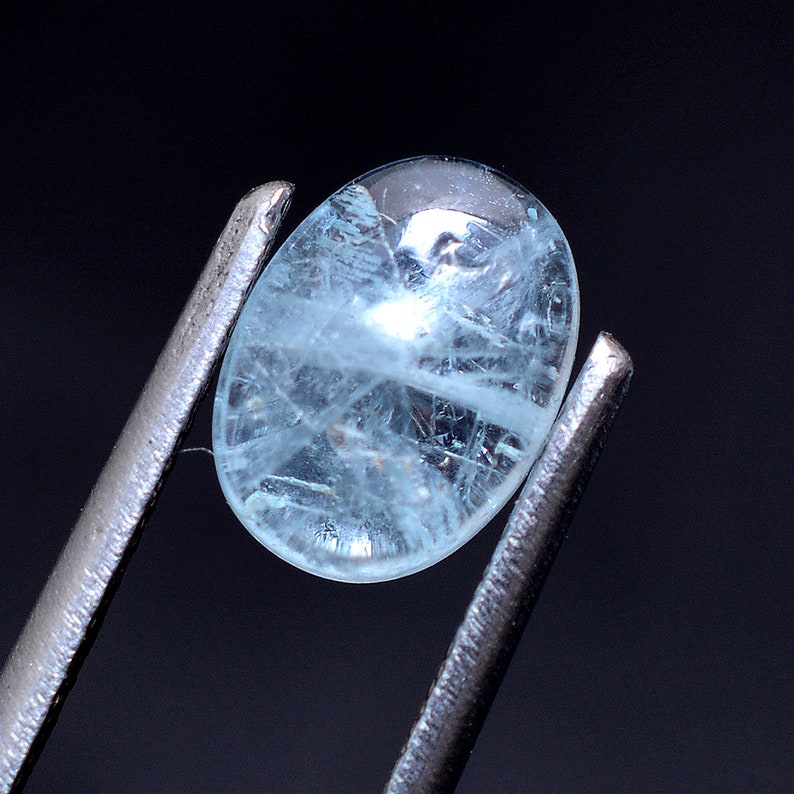 30 Pcs Top Quality Calibrated Aquamarine 8X6X3 MM Oval Cabochon Loose Gems-Natural Sky Blue Untreated Aquamarine Flat Back Jewelry Cabs AAA