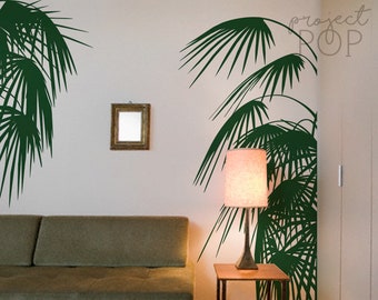 Tropical vibes Palm Leaves wall decal for home and office, shop window decor