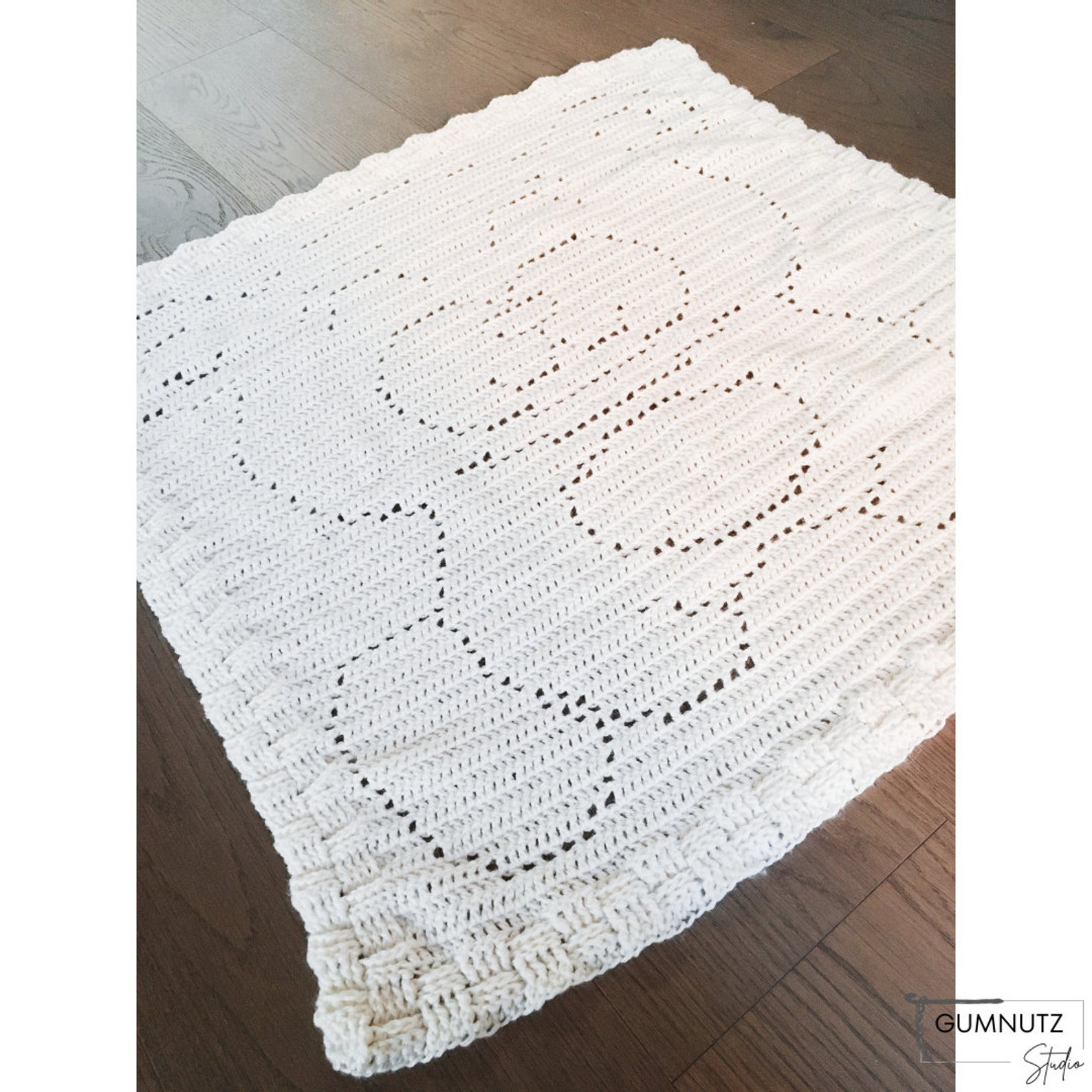 Teddy Bear Filet Crochet Baby Blanket Pattern (PDF Download) - Etsy