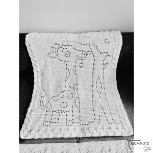 Crochet Baby Blanket Pattern: Filet Giraffe Design (PDF Pattern)
