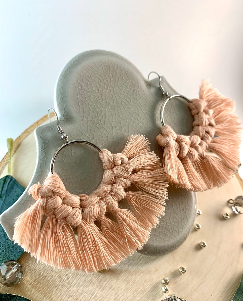 Boho Fringe Earrings Women\u2019s boho earrings Bohemian Earrings Cute Fringe Macrame Earrings Tassel Earrings Fringe Earrings