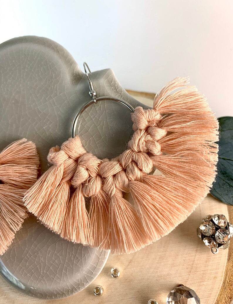 Boho Fringe Earrings Women\u2019s boho earrings Bohemian Earrings Cute Fringe Macrame Earrings Tassel Earrings Fringe Earrings