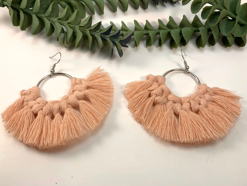 Boho Fringe Earrings Women\u2019s boho earrings Bohemian Earrings Cute Fringe Macrame Earrings Tassel Earrings Fringe Earrings