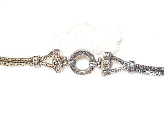 34 Gram Sterling Silver Byzantine Bracelet, Solid 925